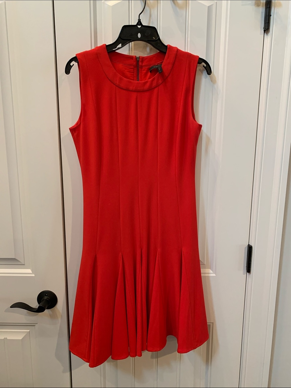 BCBGMaxAzria Red Orange Sleeveless Fit-and-Flare Dress